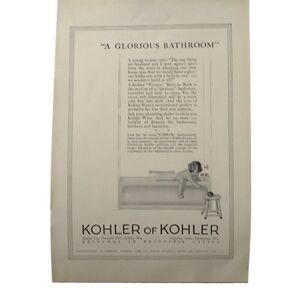 Vintage 1923 Kohler of Kohler A Glorious Bathroom Ad Advertisement